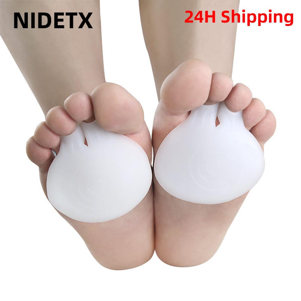 HOT 2pcs=1pair Gel Forefoot Metatarsal Toe Silicone Spreader Cushion Half Yard Orthotics Pad Foot Care Straightener Pain Relief