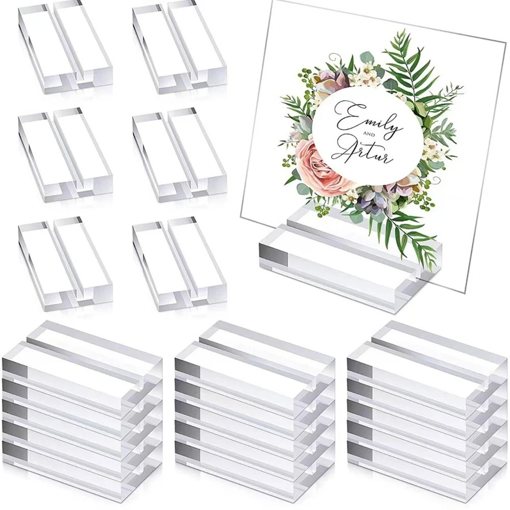 Sign Holder Clear Acrylic Stand Blank DIY Place Card Holder Durable Display Stand Commemorative Decoration