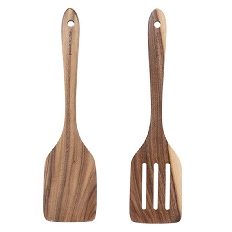NAMUNY Teak Solid Wood Spatula Special Cooking Spatula for Non-Stick Pan Frying Spatula Slotted Spatula Kitchen Spatula