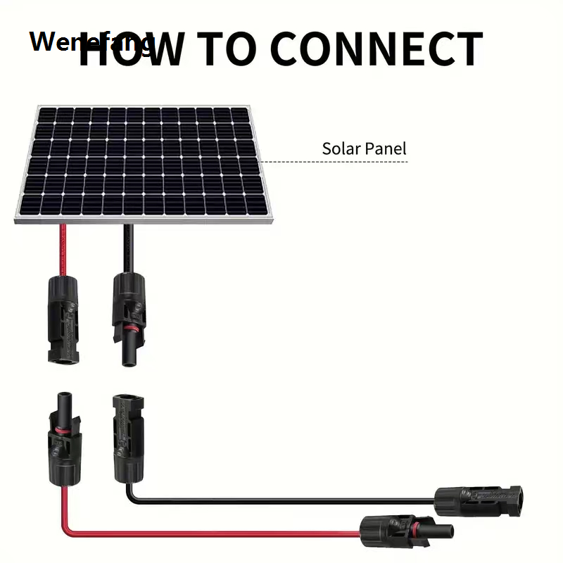 Wenefang Solar Panel Extension Cable 12AWG 10AWG solar cable wire kit with New Female and Male waterproof connectors for Photovoltaic systems