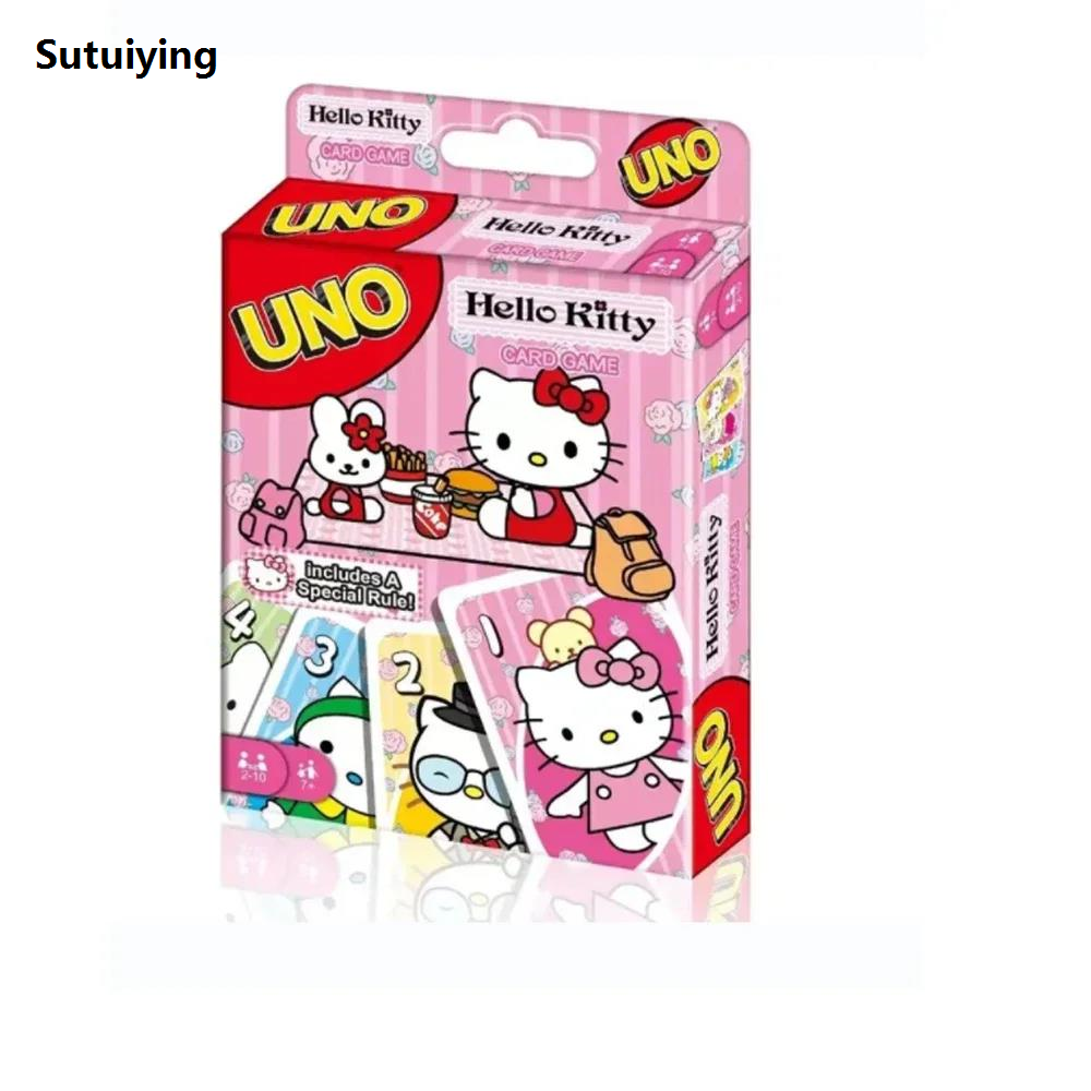 Sutuiying UNO Sanrio Hello Kitty Matching Card Game Minecraft Multiplayer Fifty percent discount Family Party Boardgame Funny Friends Entertainment Poker