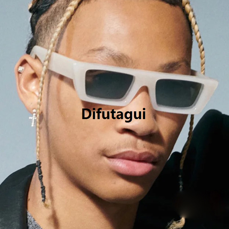 Difutagui Portable [ New ] Small square box in Sunglasses 2021 Plain Sunglasses 2025 for Women Fashion Hong Kong Style Comfort Trend Glasses