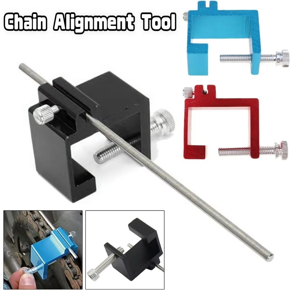 1Pcs New Quick Accurate Motorcycle Chain Alignment Tool Aluminum Heavy Duty Sprocket Chain Adjusting Tool Universal Motorcycle Accessory For Motocross ATV Bike Sprocket Sport Dirt Bike