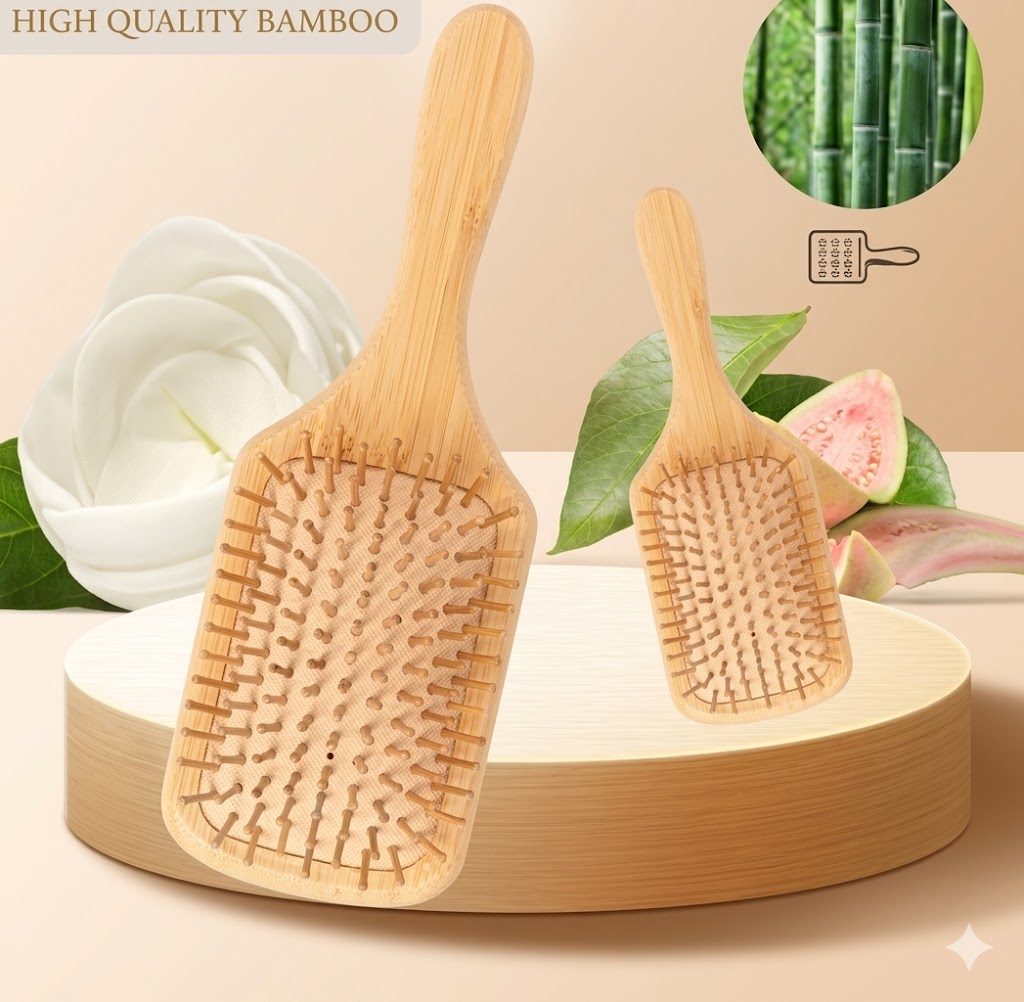 Bamboo Hair Brush Air Bag Wide Teeth Bamboo Combs Smooth Massage Scalp Brush Barber Comb Women Hairdressing Styling Hair Tools