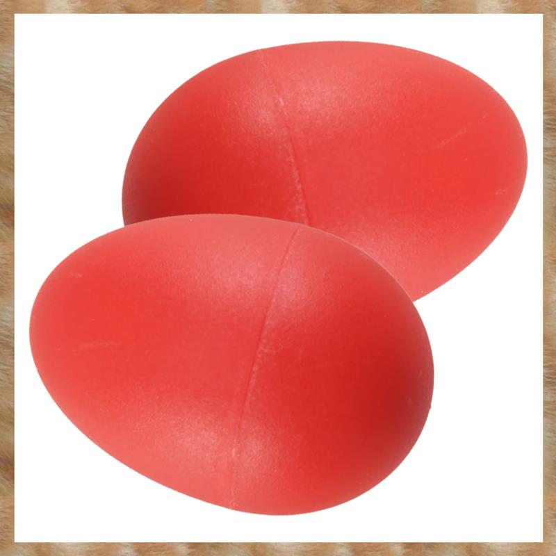 Kqueebee 1 Pair Plastic Percussion Musical Egg Maracas Shakers red