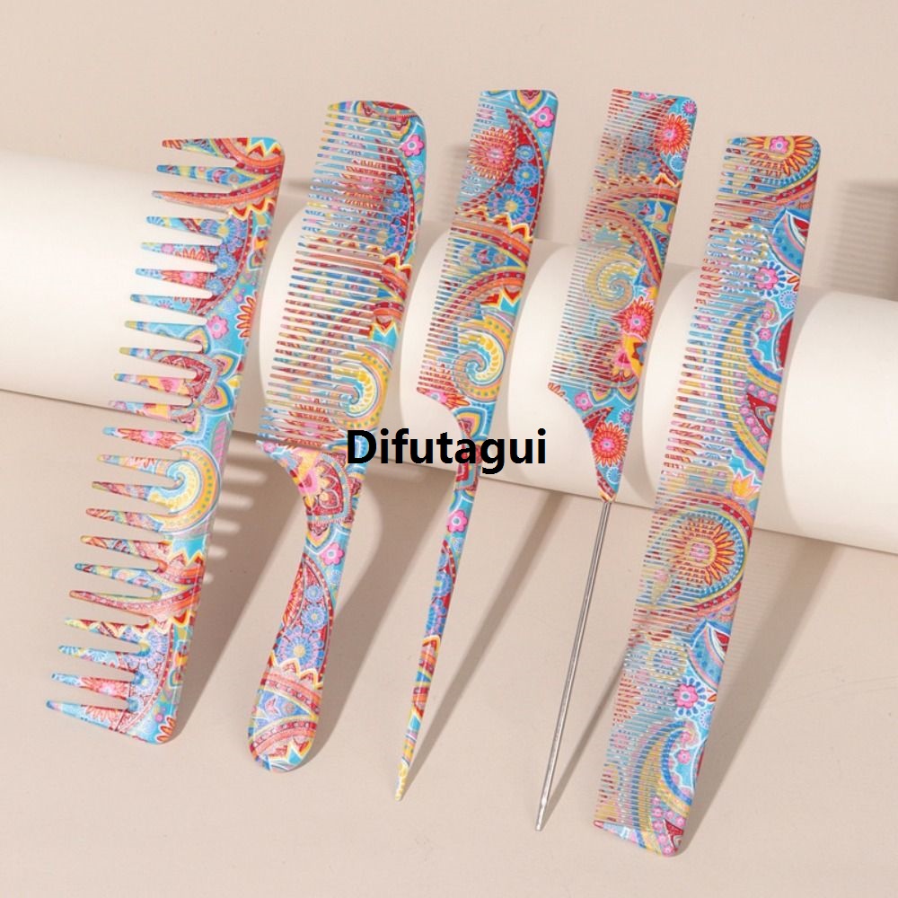 Difutagui Anti-slip anti-static level top combing tool hairstyle design Luxury personality pointed tail comb color hair comb men/women