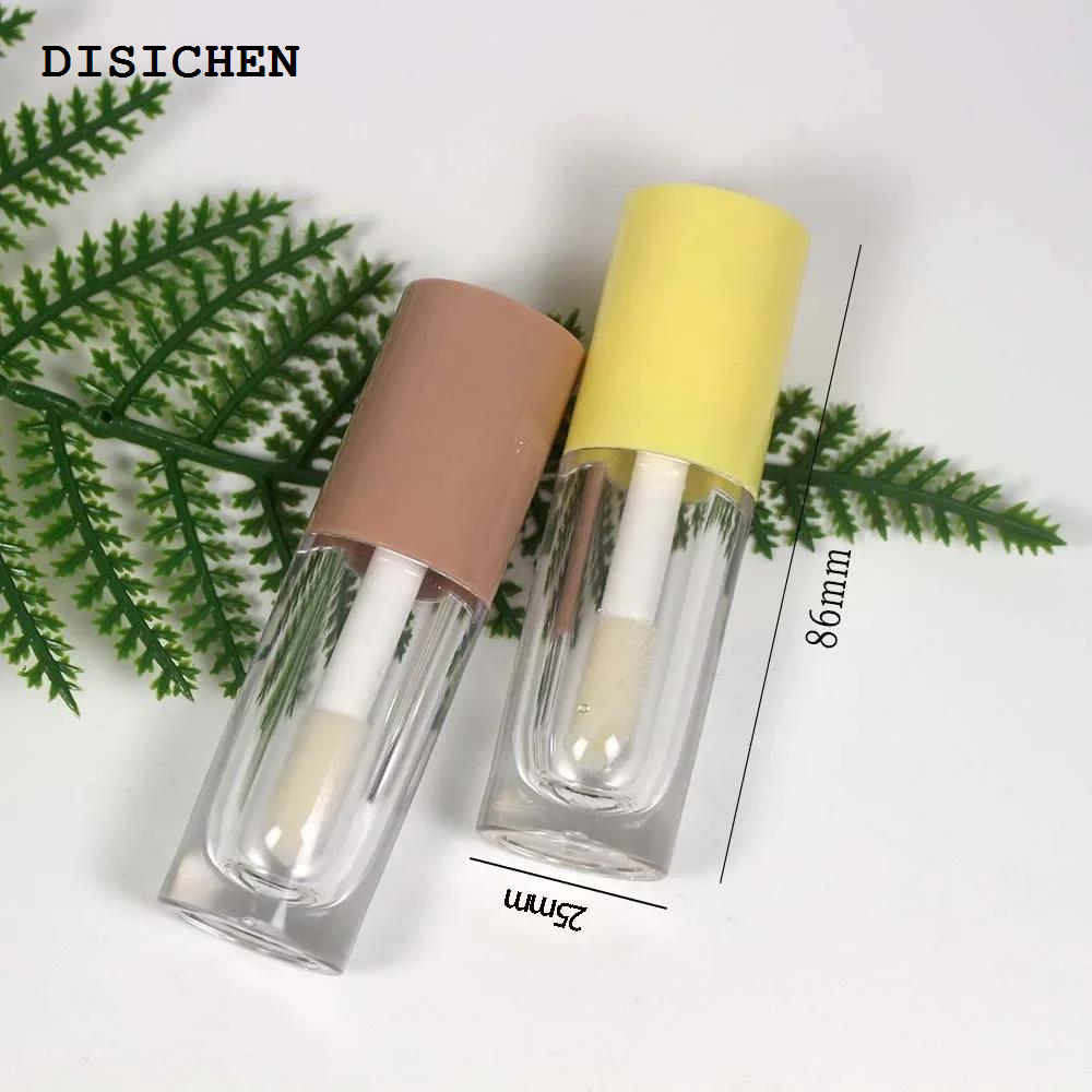 DISICHEN New style Lipgloss Tube 6/10ml Empty Portable Mini Lip Gloss Bottle Clear Lip Glaze Tubes Round Small Sample Cosmetic Packing Container