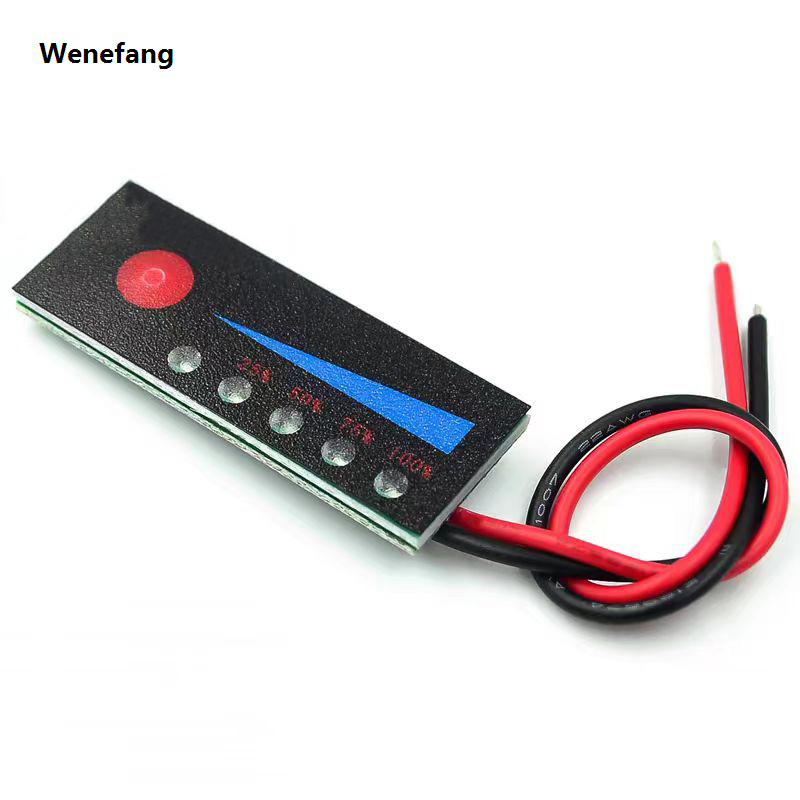 Wenefang 3.7V/7.4V/11.1V/14.8V 2S/3S/4S Li-ion battery pack power indicator Profesional 12V1 car battery indicator board Anti-reverse connection
