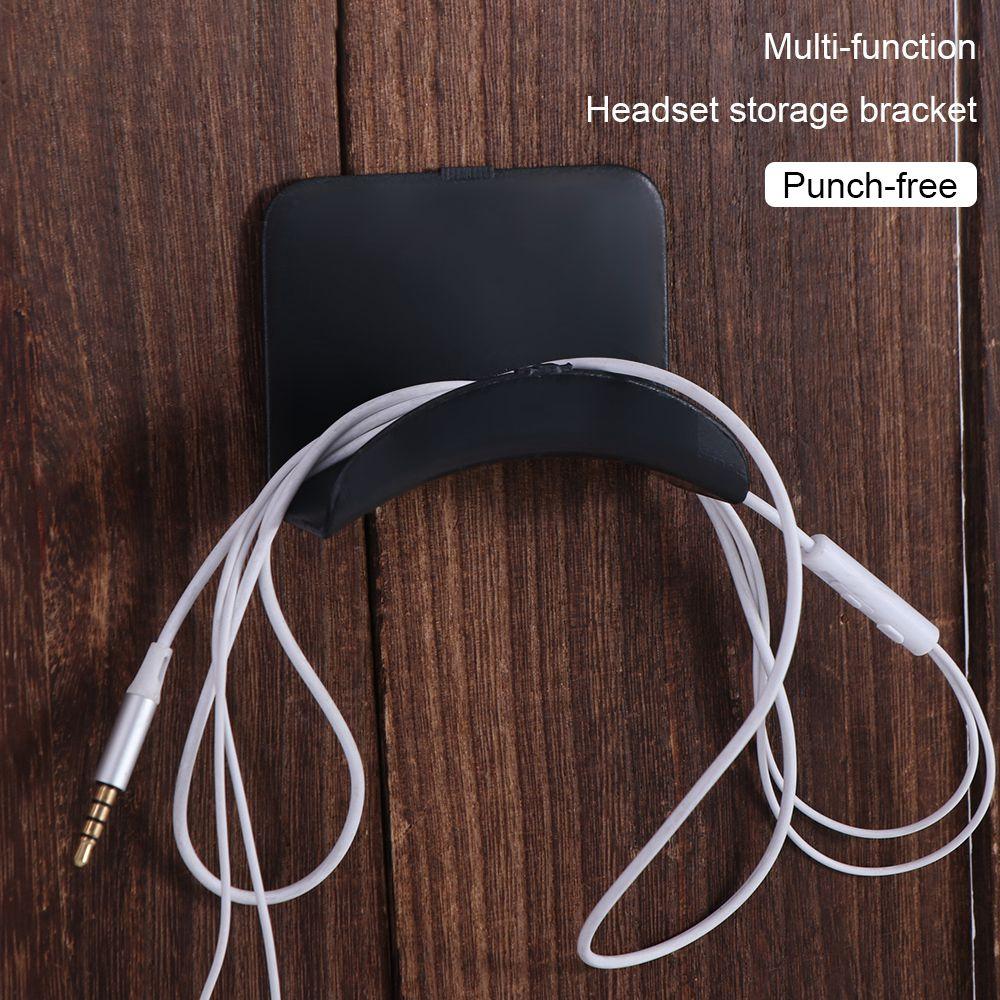Storage Rack Head-mounted Headphone Headphone Bracket Earphone Controller Punch-free Headphone Stand Plastic Hanger Headset Holder Wall-mounted