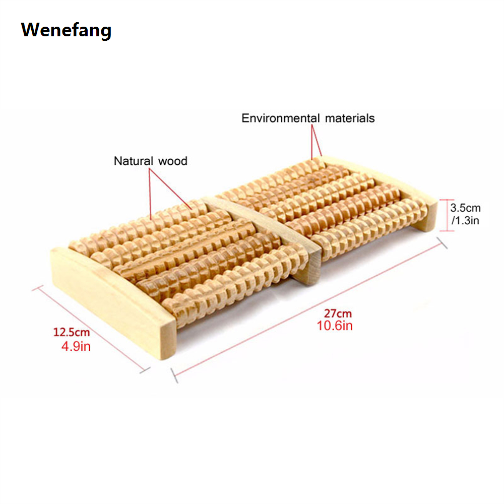 Wenefang 1 Piece Wooden Foot Roller Wood Care Massage Reflexology Relax Relief Massager Spa Gift Anti Cellulite Foot Massager Care Tool