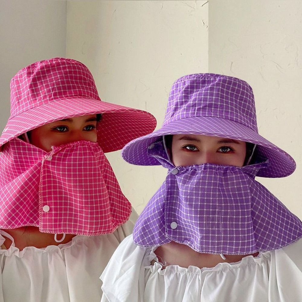 New Fashion Floral Print Sun Hats Women UV Protection Tea Picking Cap Big Head Visor Hat Wide Brim Agricultural Work Hat