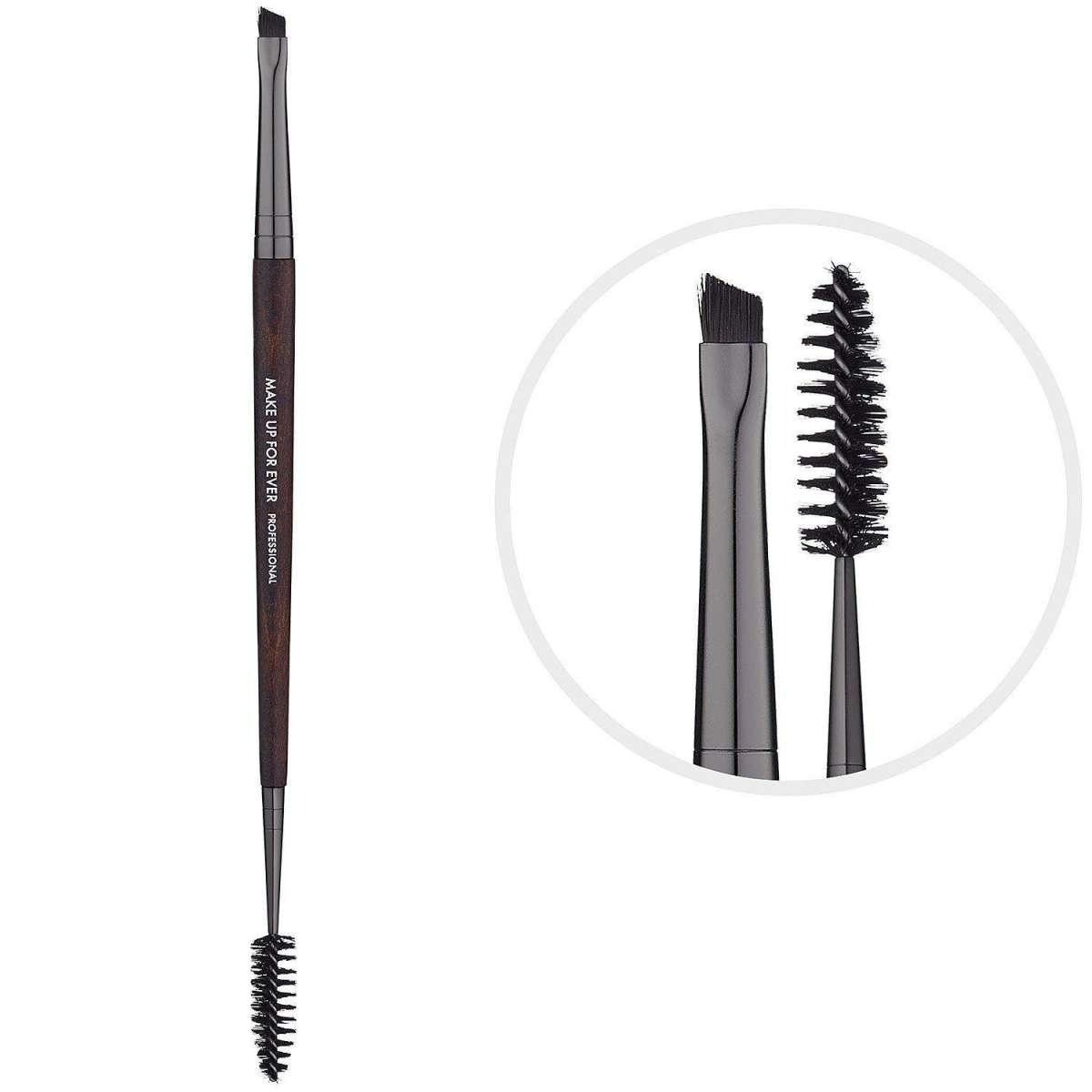 2-in-1 Dual-Ended Eyebrow Brush - Precision Angled Makeup Brush and Spoolie for Perfect Eyebrow Filling, Shaping, and Eyeliner Drawing - Professional Tool for Defined, Natural-Looking Brows and Smooth Liner Application