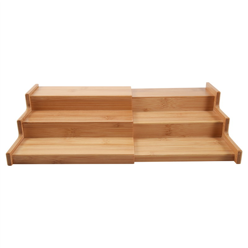 Kitchen Cabinet Organizer- Bamboo 3-Layer Adjustable Spice Rack