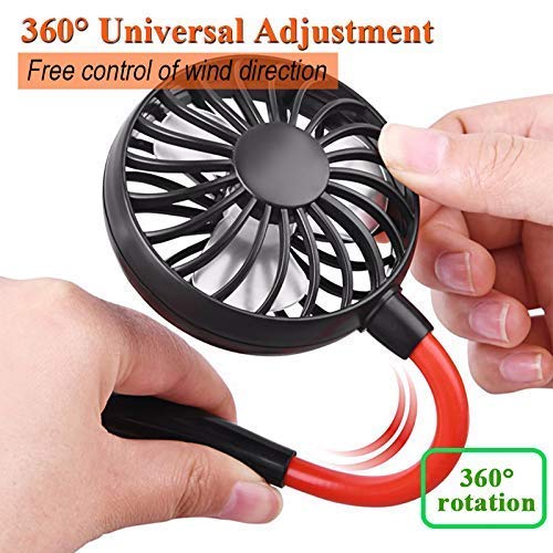 Portable Hands-Free Neck Fan USB Rechargeable Battery Operated Wearable Sports Fan | Headphone Design 3-Speed Adjustable Dual Cooling Fan for Outdoor, Gym, Travel & Reading | Lightweight Lazy Neck Hanging Personal Fan for Summer