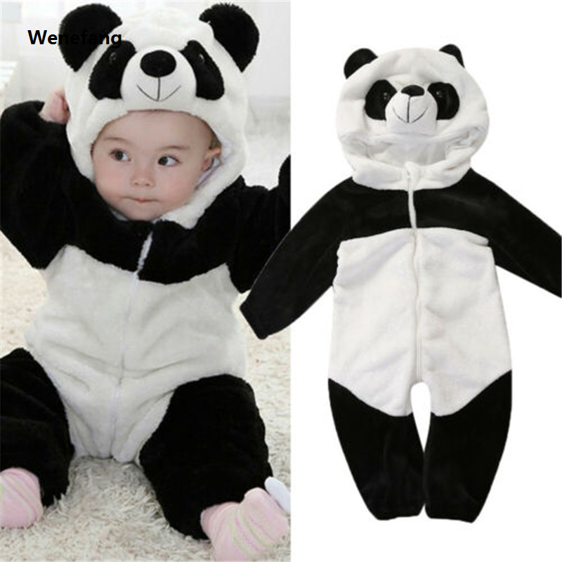 Wenefang 0-36months Newborn Baby Keep Warm Winter Jumpsuit Overall Panda Animal Bargain price Hooded Romper Infant Boy And Girl Hallowe Cosplay Pajamas