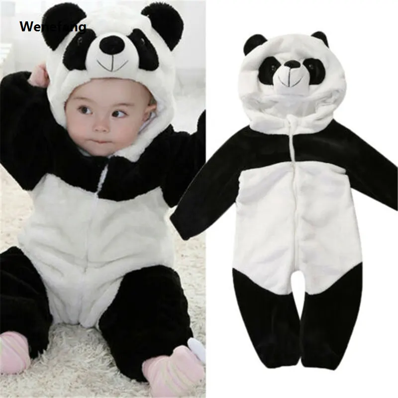 Wenefang 0-36months Newborn Baby Keep Warm Winter Jumpsuit Overall Panda Animal Bargain price Hooded Romper Infant Boy And Girl Hallowe Cosplay Pajamas