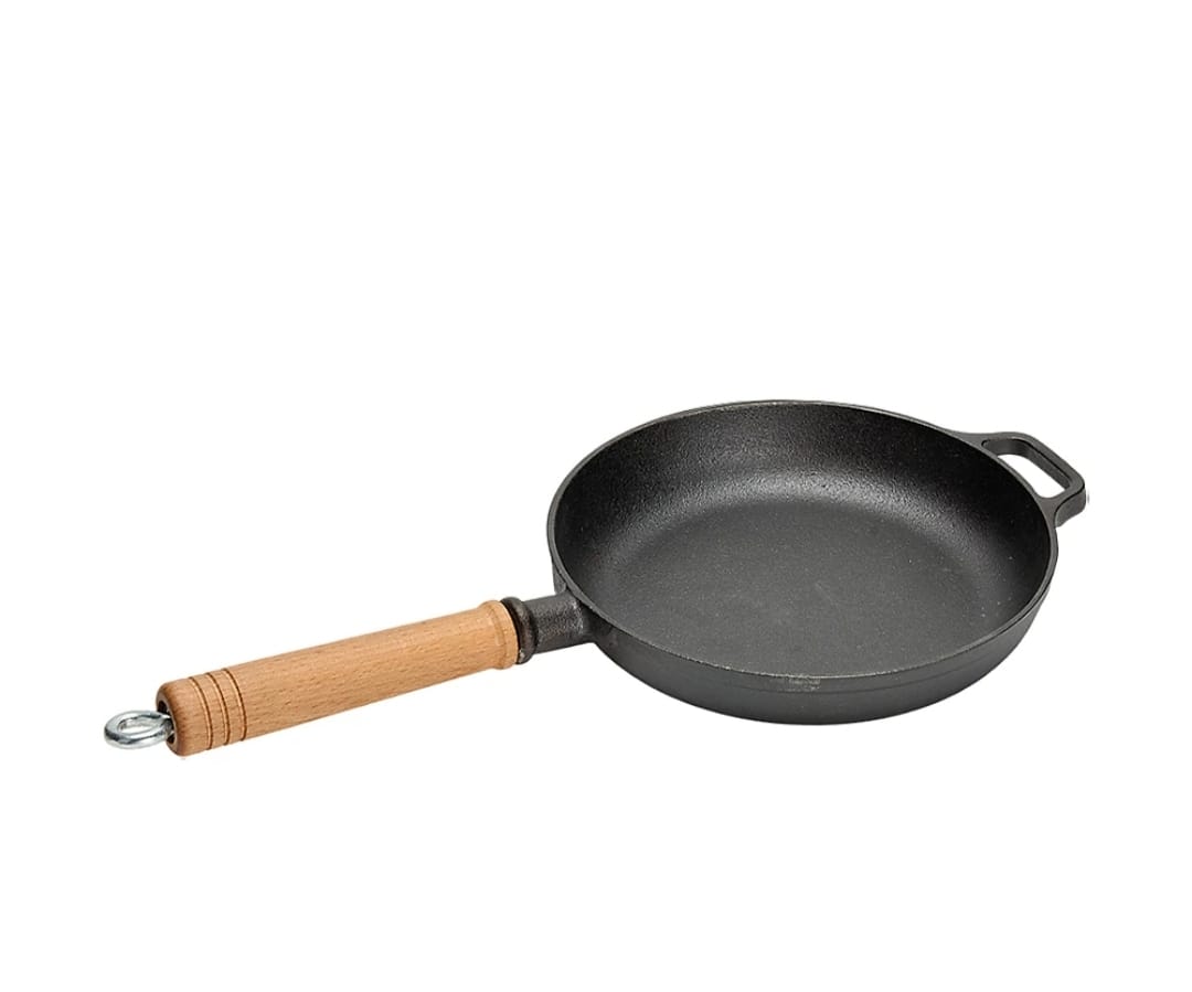 Cast Iron Fry Pan With Glass Lid 22cm, 24cm, 26cm, 28cm