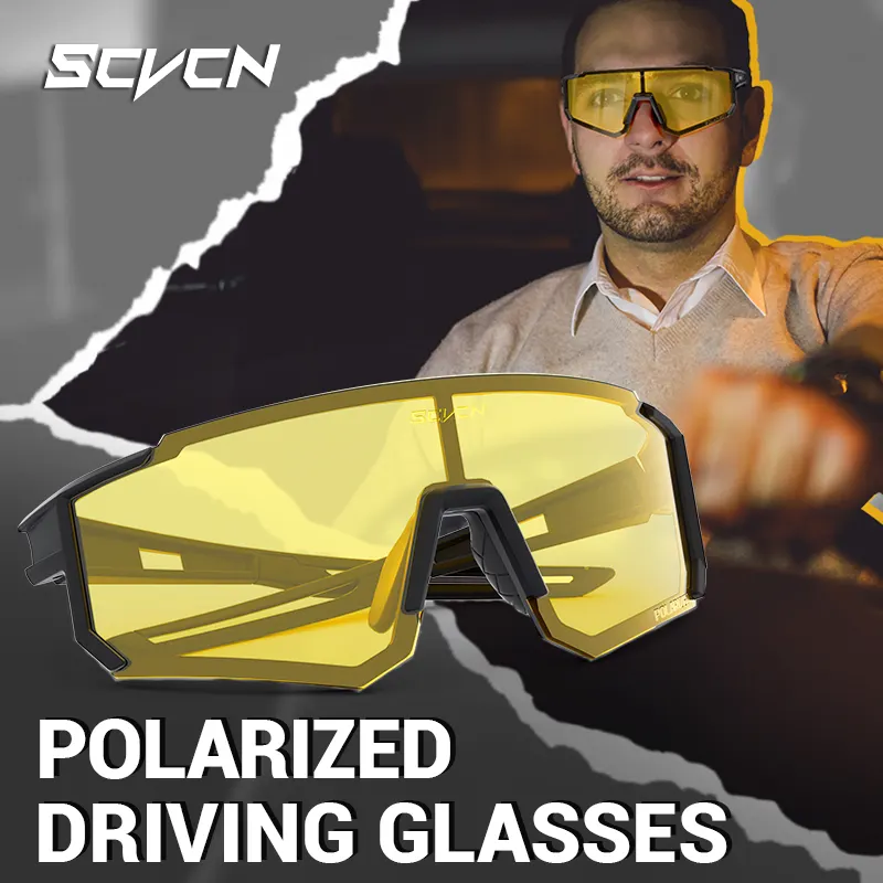 Scvcn Polarized Night Driving Glasses UV400 Protetcion Sunglasses Men Women Fishing Running Outdoor Sports Eyewear Lightweight