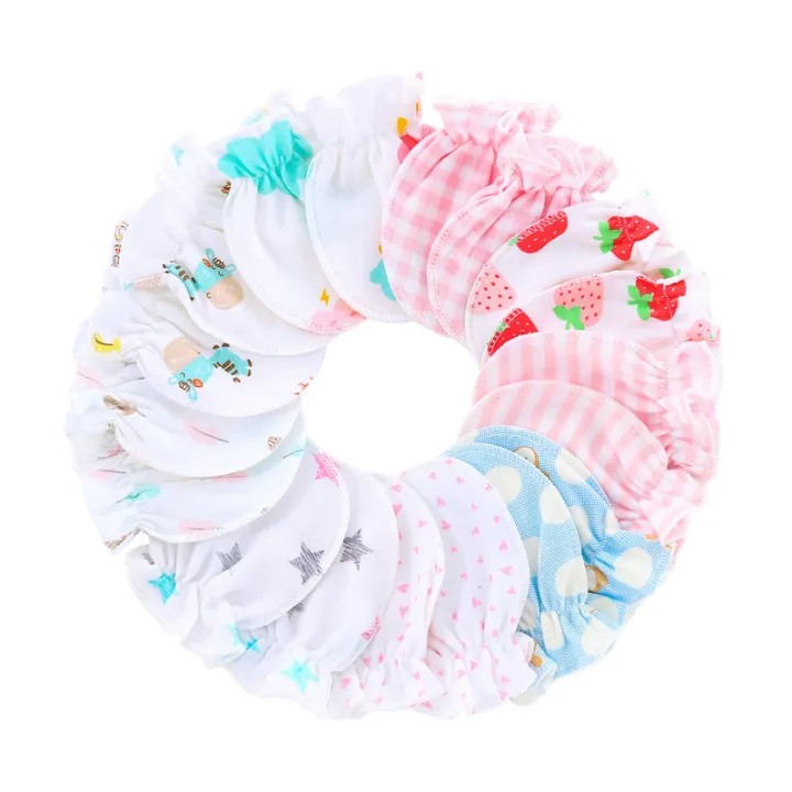 Pack Of 3 New Born Soft Cotton Mittens Hand Gloves For Babies