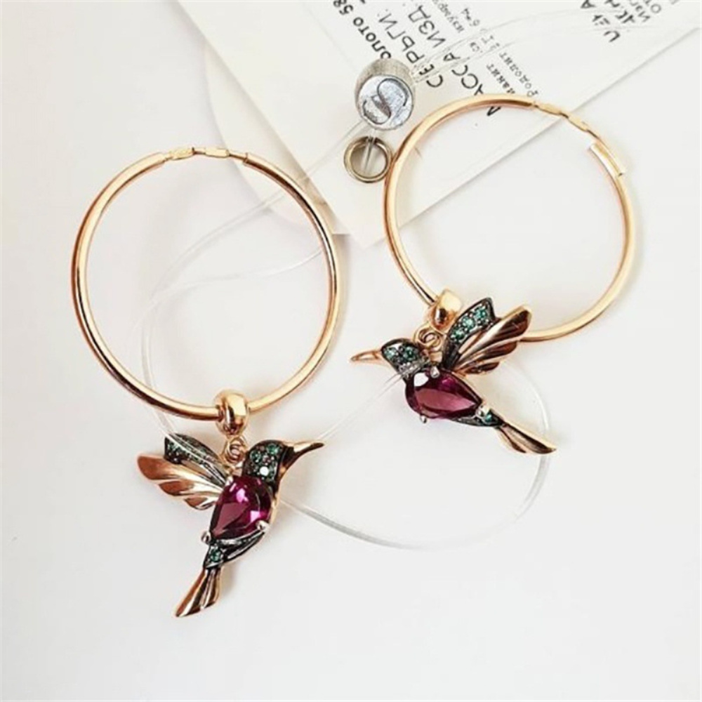 Fashion Hummingbird Earrings Tassel Dangle Earrings Hummingbird Charm for Celebration Romantic Valentine'S Day