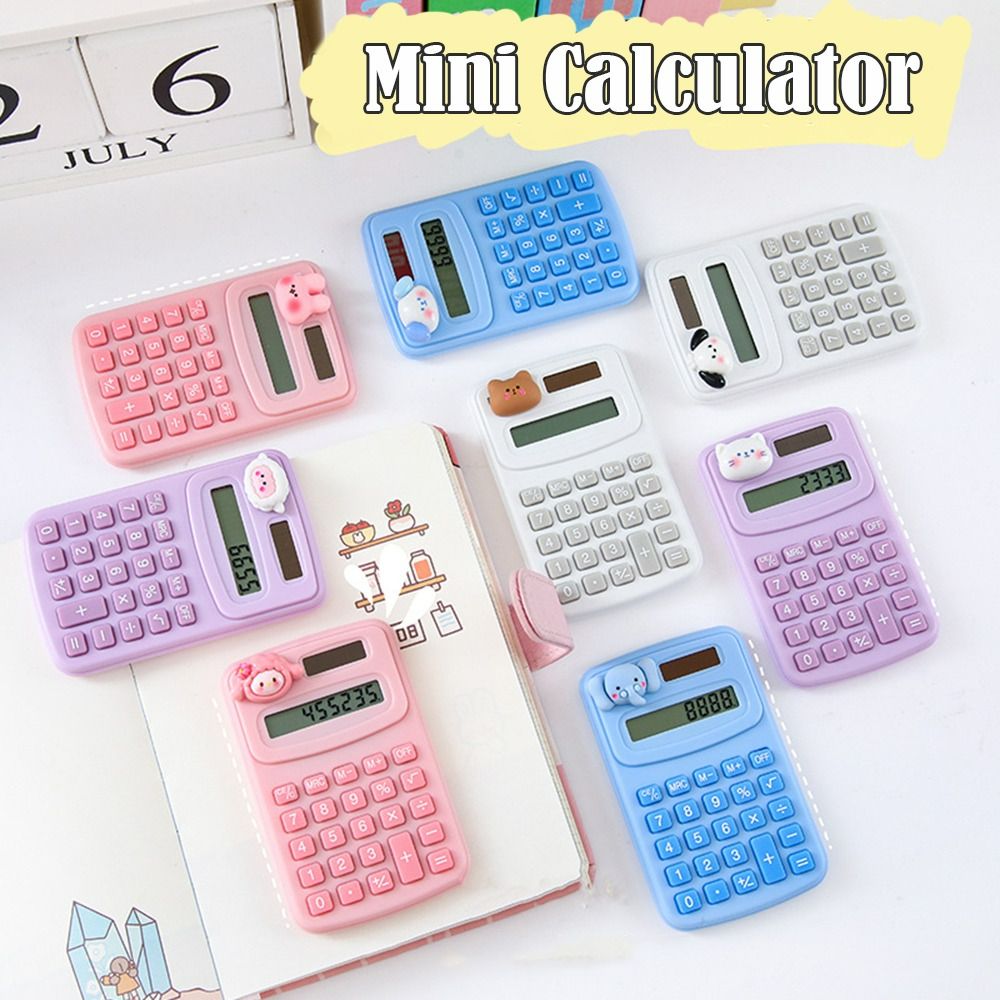 Durable Plastic Mini Calculator Cute 8-Digit Math Calculator Portable Cartoon Accounting Calculator Shop