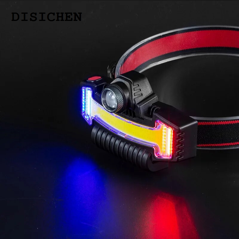 DISICHEN Hot Selling Zoom XPE COB LED Headlamp Multi-function Lamp Rechargeable Headlight Outdoor Waterproof Fishing Portable Strong Light Flashlight