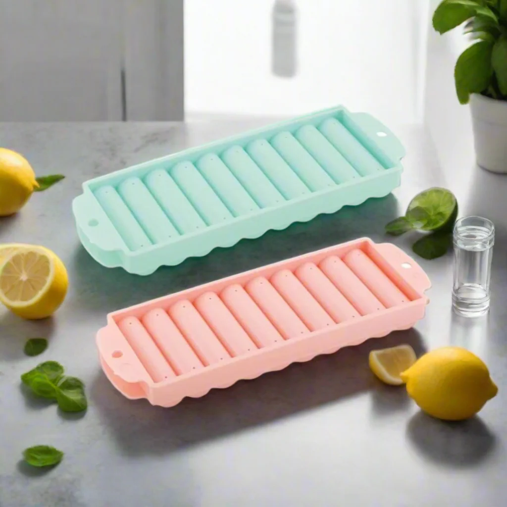 1 Piece 10-Cylinder Stick Food Grade Plastic Ice Cube Tray