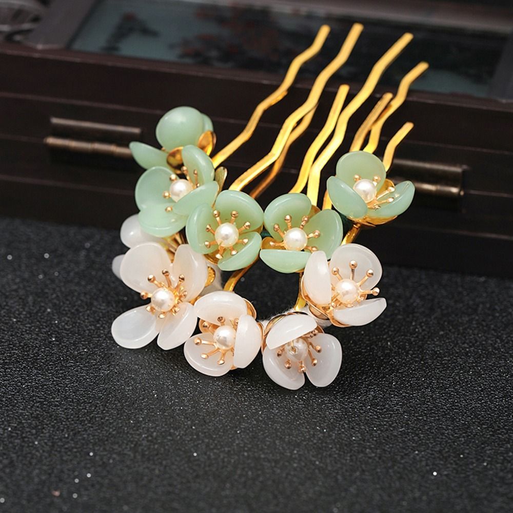Trendy Cute Elegant Headwear Cheongsam Hanfu For Women For Girls U Shaped Hairpin Hair Fork Hair Accessories Flowers Hair Stick