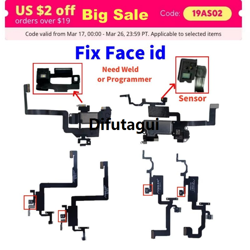 Difutagui 1pcs Top Front Ear Speaker For iPhone 12 Pro Max X XS 11 Earpiece Fifty percent discount Fix Face ID Sensor Proximity Small Headset Parts