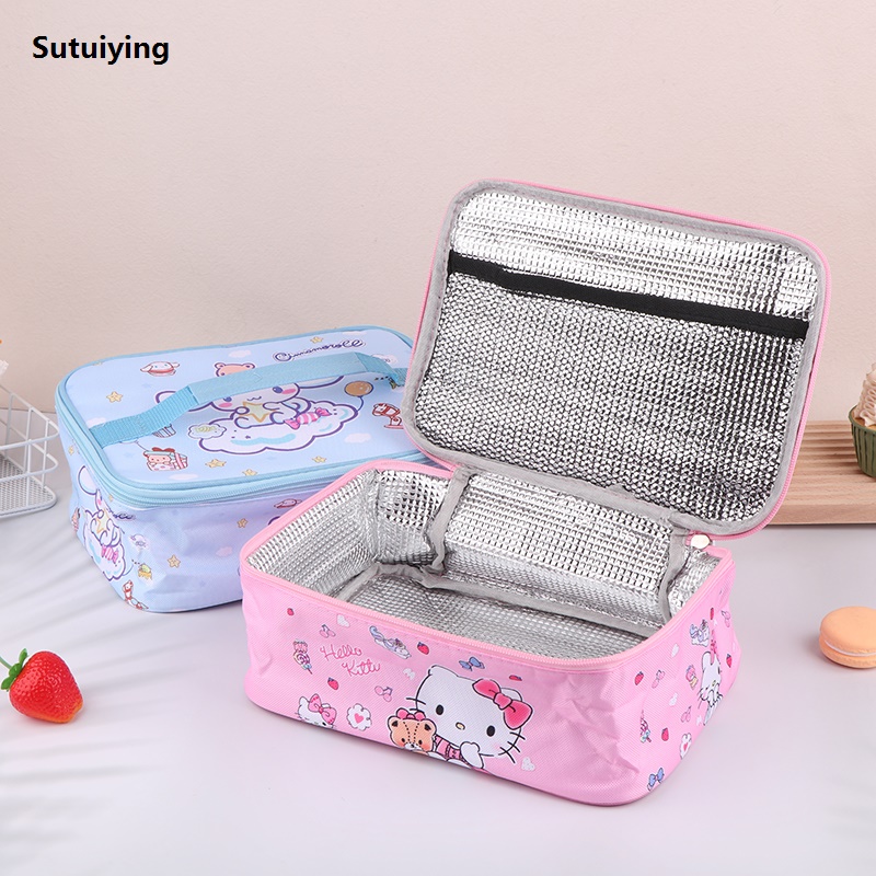 Sutuiying 1PC Cute Sanrio Kuromi Lunch Bag Cartoon Travel Thermal Hot Selling Breakfast Box GJCUTE | Fashion New Design hand bag
