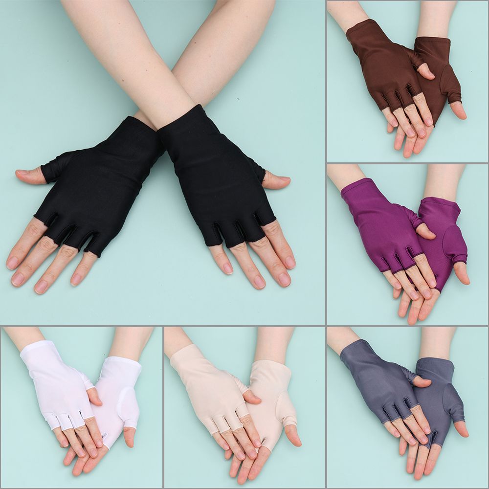 【Hottest Trends】 Spring Autumn Short Breathable Sports/Driving/Biking Half Finger Gloves Summer Mittens Sun Protection