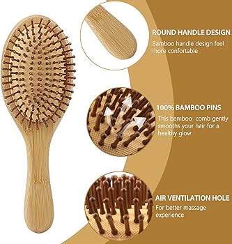 Natural Bamboo Wooden Hair Massage Comb