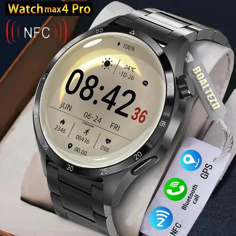 New GPS Smart Watch Men For Huawei GT 4 Pro 360*360 HD Screen Heart Rate Bluetooth Call NFC IP68 Waterproof Health Smartwatch