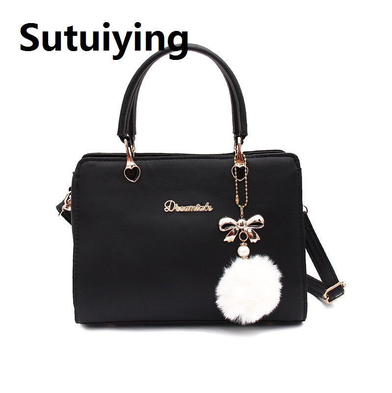 Sutuiying Dreamtale Women Handbag Kade Solid Colour Sling Sales promotion Bag Free Fur Ball Crossbody Handbeg WFS349