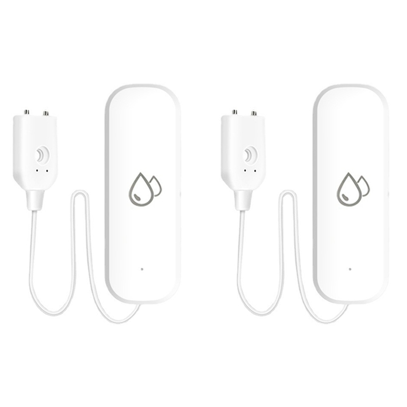 2X Tuya Zigbee Water Level Sensor Smart Water Leakage Alarm Detector Flood Alert Overflow Security Protection