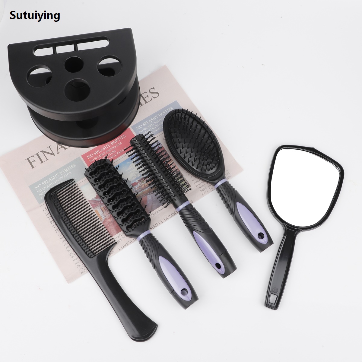 Sutuiying 4 / 5 Pieces Mirror Comb Set Air Cushion Curly Hair Ribs Comb Girls Special Smooth Hair Massage Fluffy Comb
