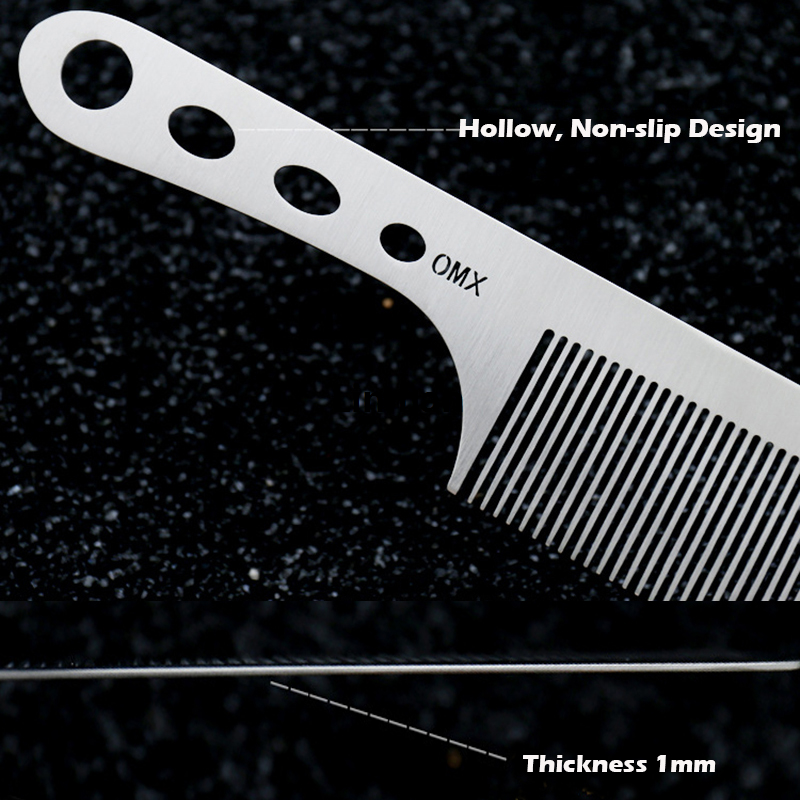 Brainbow 1PC Titanium Steel Comb Professional Salon Hair Hairdressing Anti-static Barbers Comb Ultra Thin Hair Brush for Men