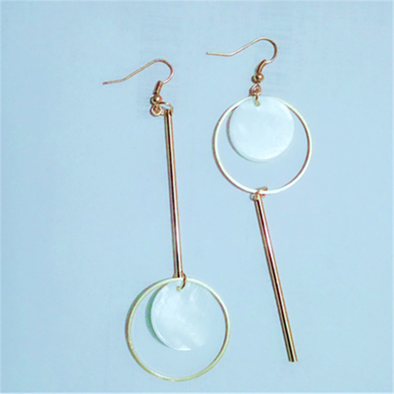 【Happy LifeStore】Original hand made Retro geometric design circle Natural Black butterfly asymmetric earrings Fashion earrings ce3