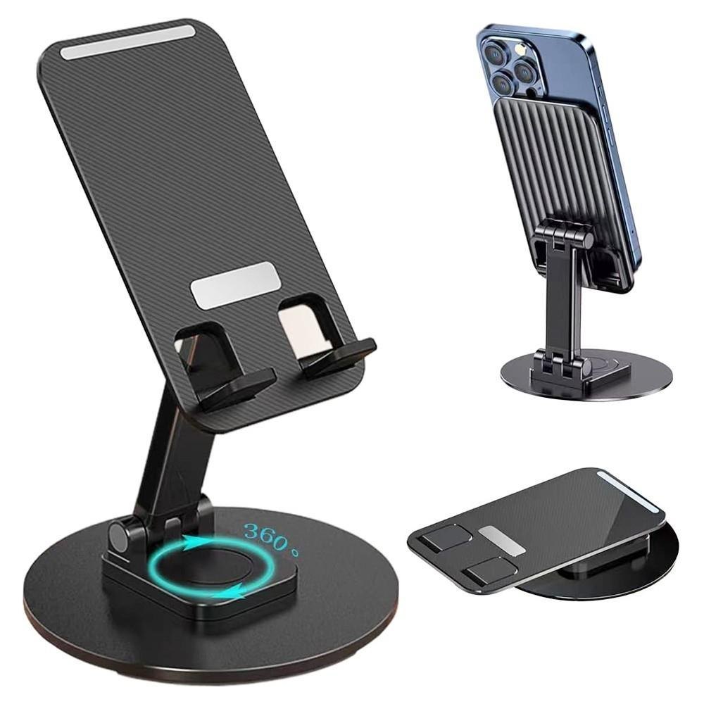 Portable Foldable Phone Stand, 360 Degree Rotation, Height Adjustable, Anti-skid Metal base & plastic body Cell Phone Holder
