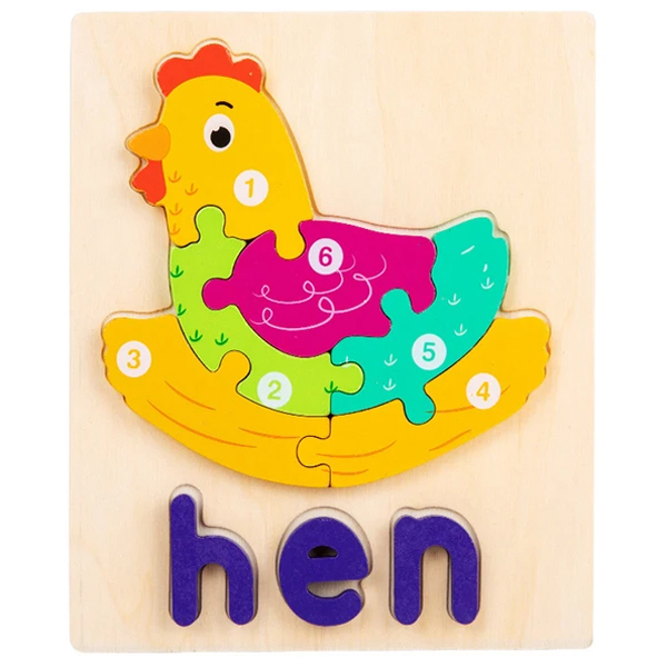 Colorful Wooden Bus Shaped Puzzle, Numerical Number (1-5) Early Education Toy Jigsaw Montessori 3D Puzzle for Kids