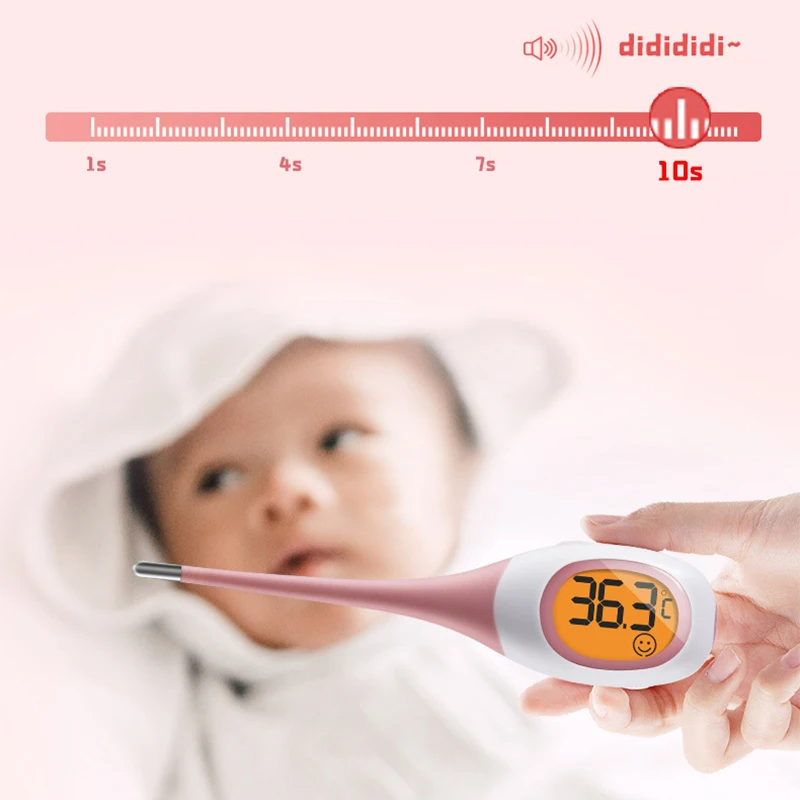 Portable Soft Head 8 Seconds Fast Measurement Electronic Thermometer For Adults Children LED Pet Dog Cat Oral Cavity Armpit ℉/℃ Fever