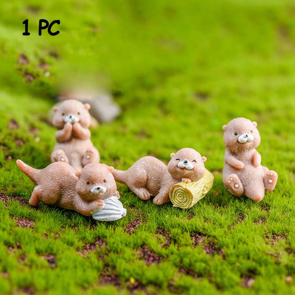 1 PC DIY Home Decor Fairy Garden Miniature Water Dog Micro Landscape Otters Figurine Animal Model