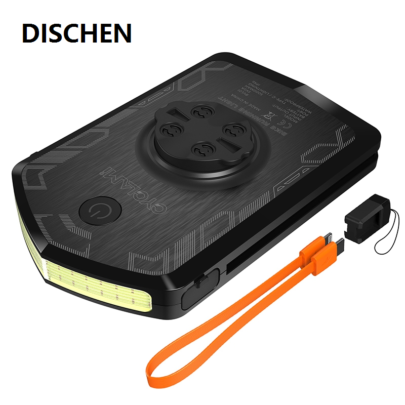 DISCHEN New style CYCLAMI Power Bank Ultralight 5000 mAh Bike Front Lamp Hanging Version Cycling Flashlight Emergency Bicycle Headlight Light