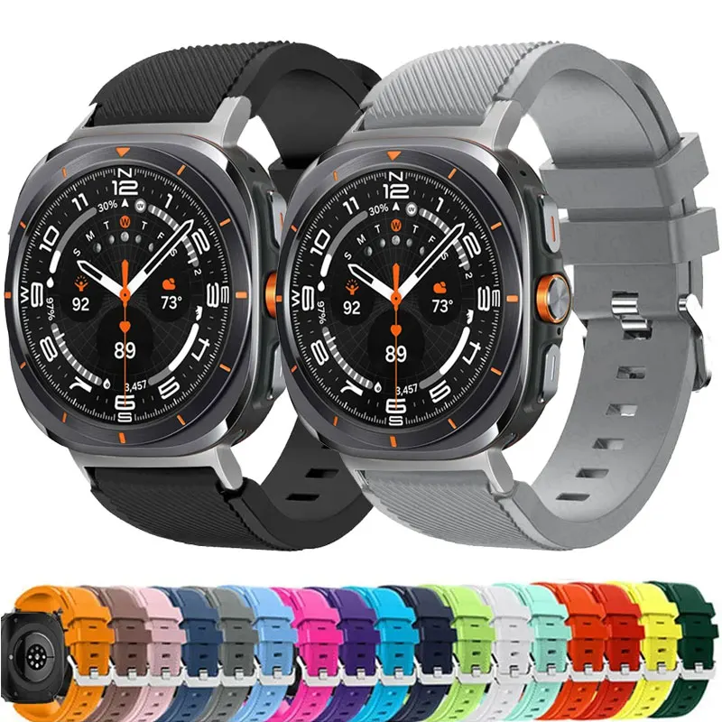 20mm 22mm Straps for Samsung Galaxy Watch 7 Ultra 47mm 6 Classic/5 pro/3 silicone bracelet Huawei watch GT/2/3 Band Accessories