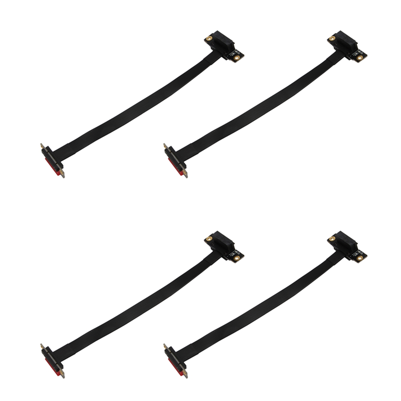 TWEXQNY 4X PCIE X1 Riser Cable Dual 90 Degree Right Angle PCIe 3.0 X1 to X1 Extension Cable 8Gbps PCI Express 1X Riser Card 20cm