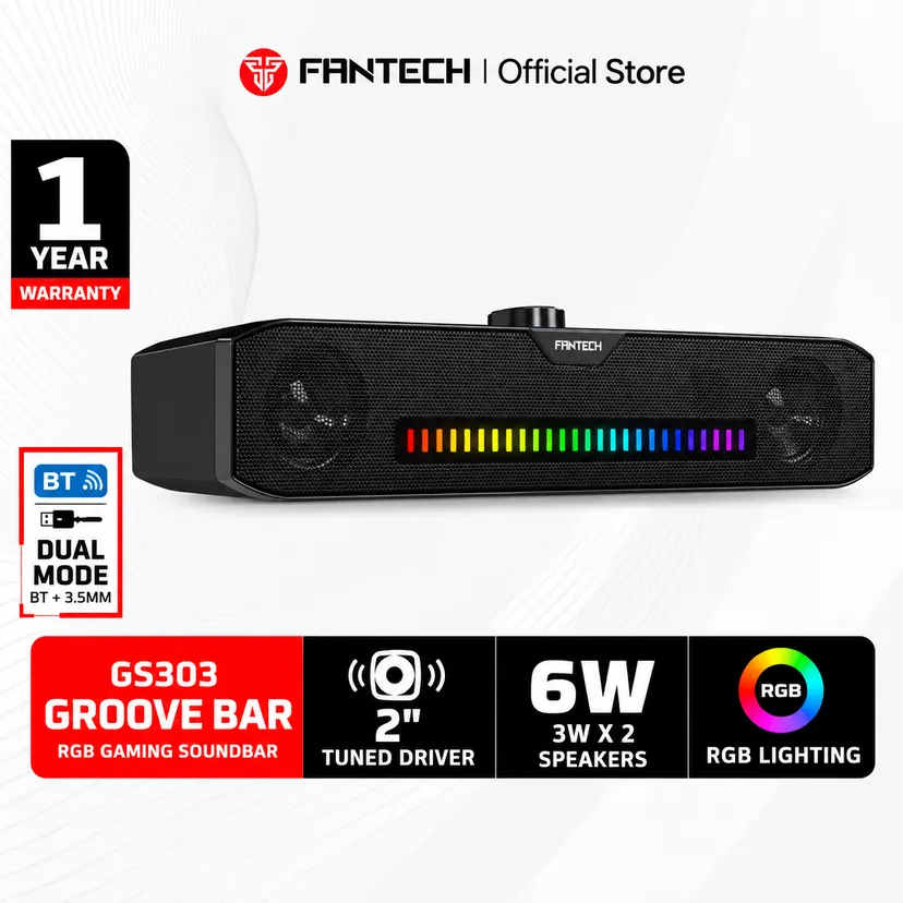Fantech GROOVE BAR GS303 Speaker Gaming Bluetooth RGB Minimalist Super Bass Dual Mode
