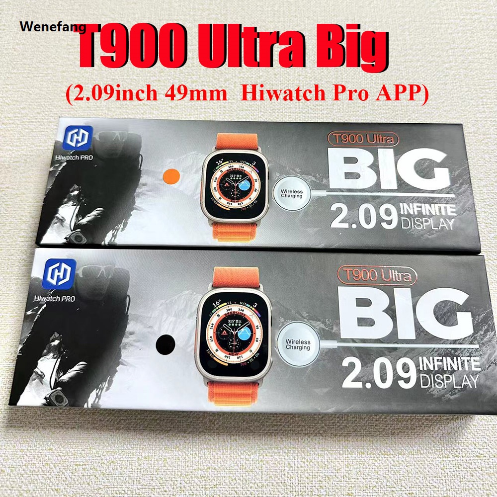Wenefang 2023 NEW T900 Ultra (Big) 2.09-inch HD Display Full Screen 49MM Smart 2025 Watch Upgraded T800 Men WOMEN Bluetooth Call Smartwatch Ultra Big