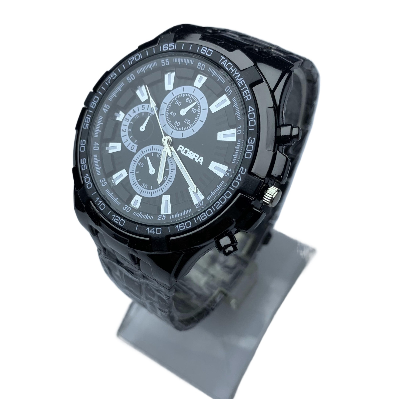 Stainless Steel Round Black Dial Black Color Chain Fashinable Best Quality Watch For Men