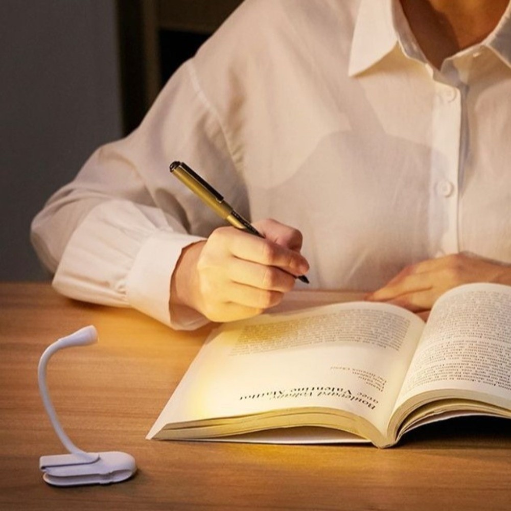 Creative Adjustable Clip Mini LED Book Light ABS Shell 3 Color Clip Light Portable Rechargeable Study Lamp Book Reading