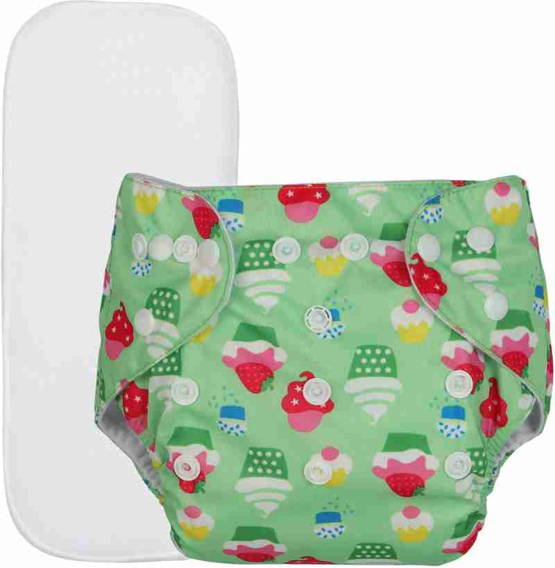 (Pack of 1)Cute Baby Kids Cloth Diaper- Cute Prints, Freesize, Reusable, Washable, Adjustable Snap Buttons Cloth Diaper For Babies (0-36 Months Newborn) With Wet-Free Insert Pads
